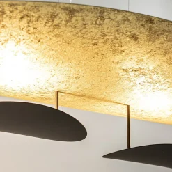Ovale design LED hanglamp goldleaf met zwart><noscript><img width=