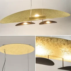 Ovale design LED hanglamp goldleaf met zwart><noscript><img width=