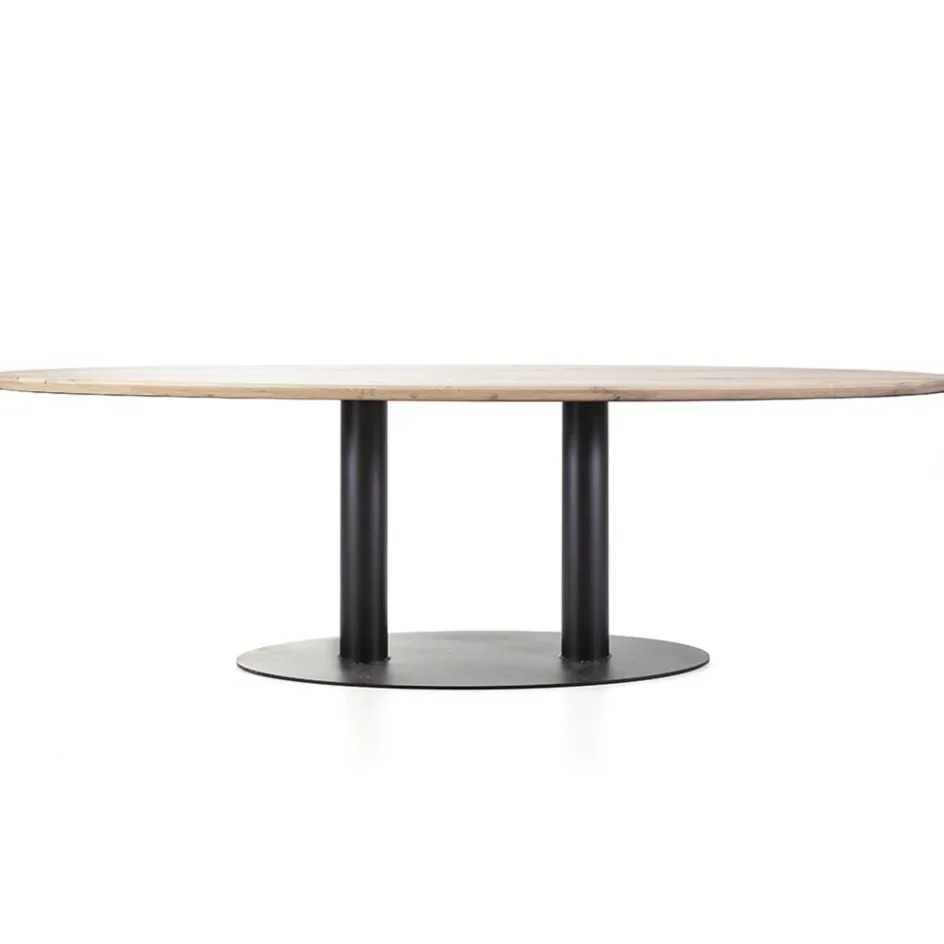 Ovale eetkamertafel eiken naturel 300x120 cm>Straluma Sale