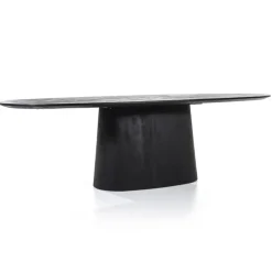 Ovale eettafel Aron 300x110 cm zwart mangohout>Straluma Online