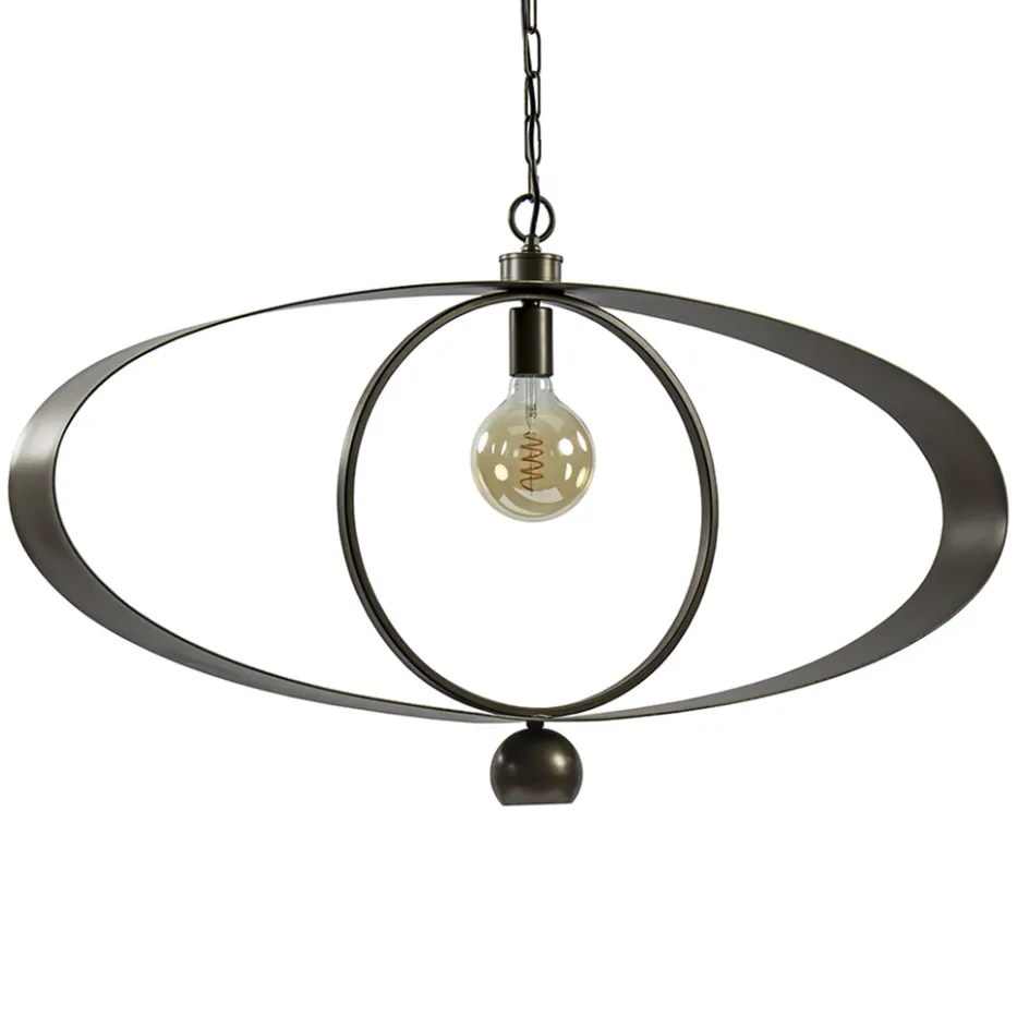 Ovale hanglamp brons metaal E27 + GU10>Straluma Best