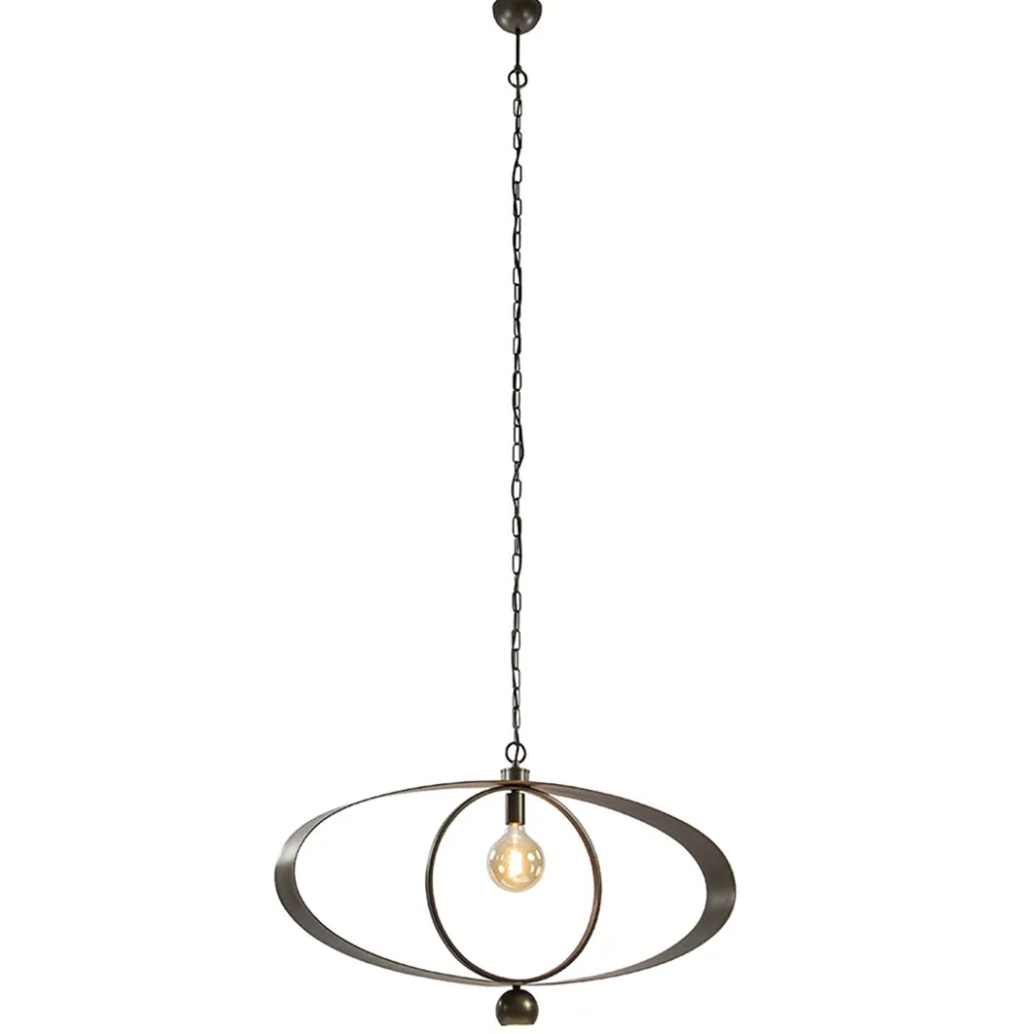 Ovale hanglamp brons metaal E27 + GU10>Straluma Best