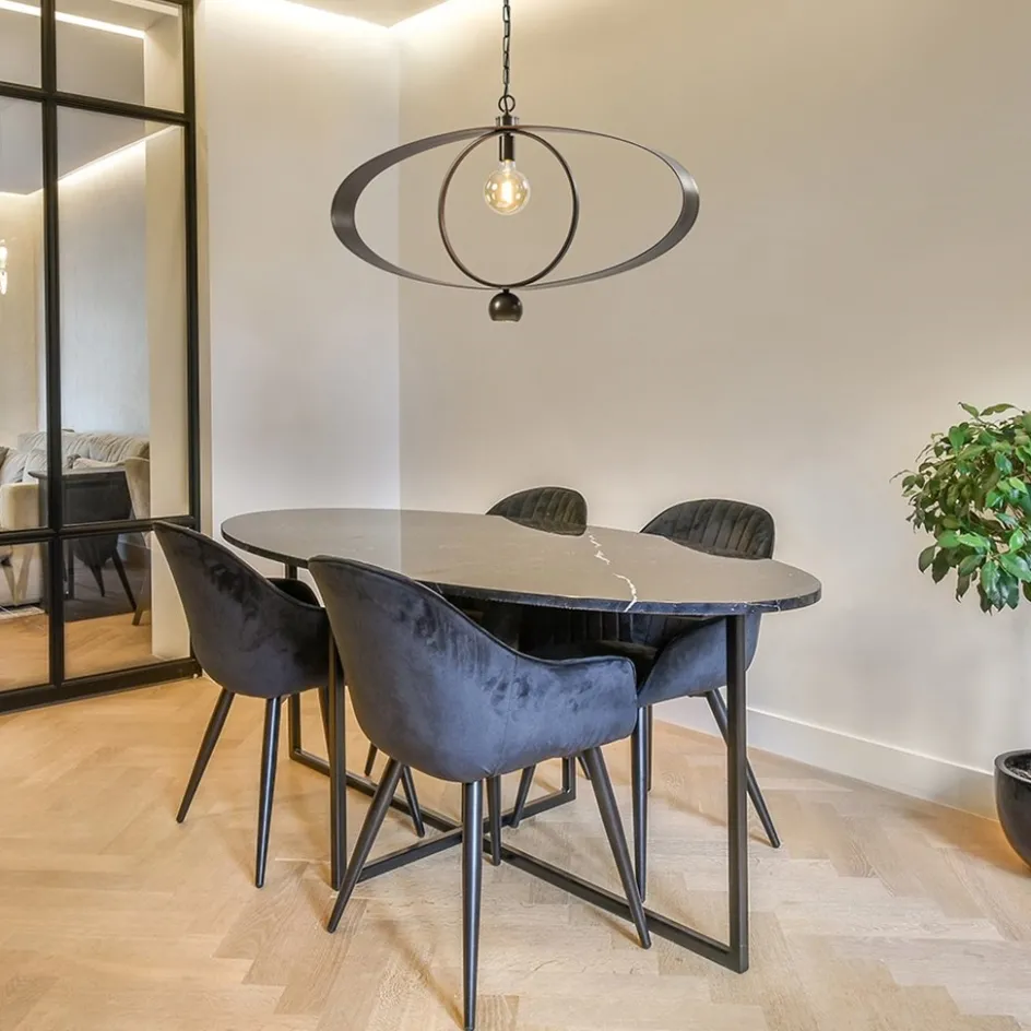 Ovale hanglamp brons metaal E27 + GU10>Straluma Best