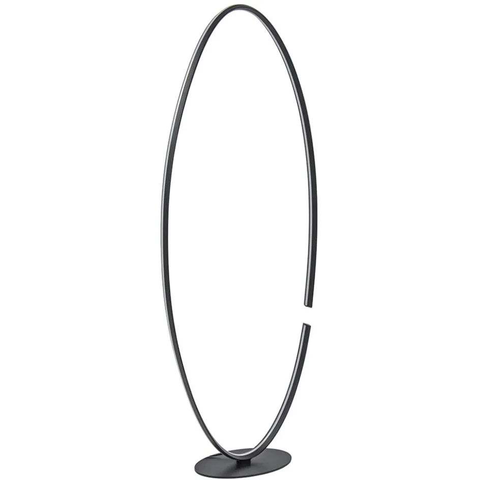 Ovale LED vloerlamp zwart inclusief dimmer>Straluma Hot