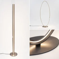 Ovale LED vloerlamp zwart inclusief dimmer><noscript><img width=