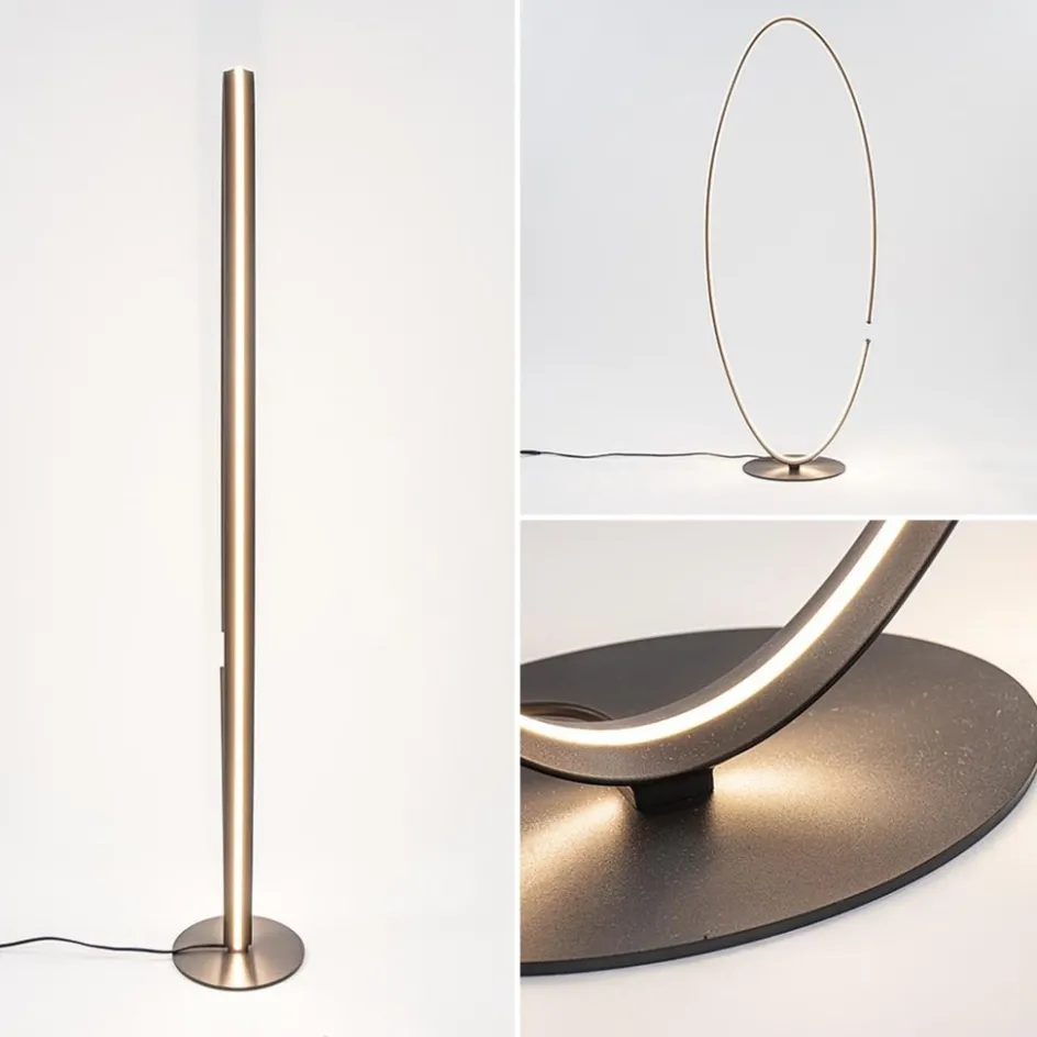 Ovale LED vloerlamp zwart inclusief dimmer>Straluma Hot