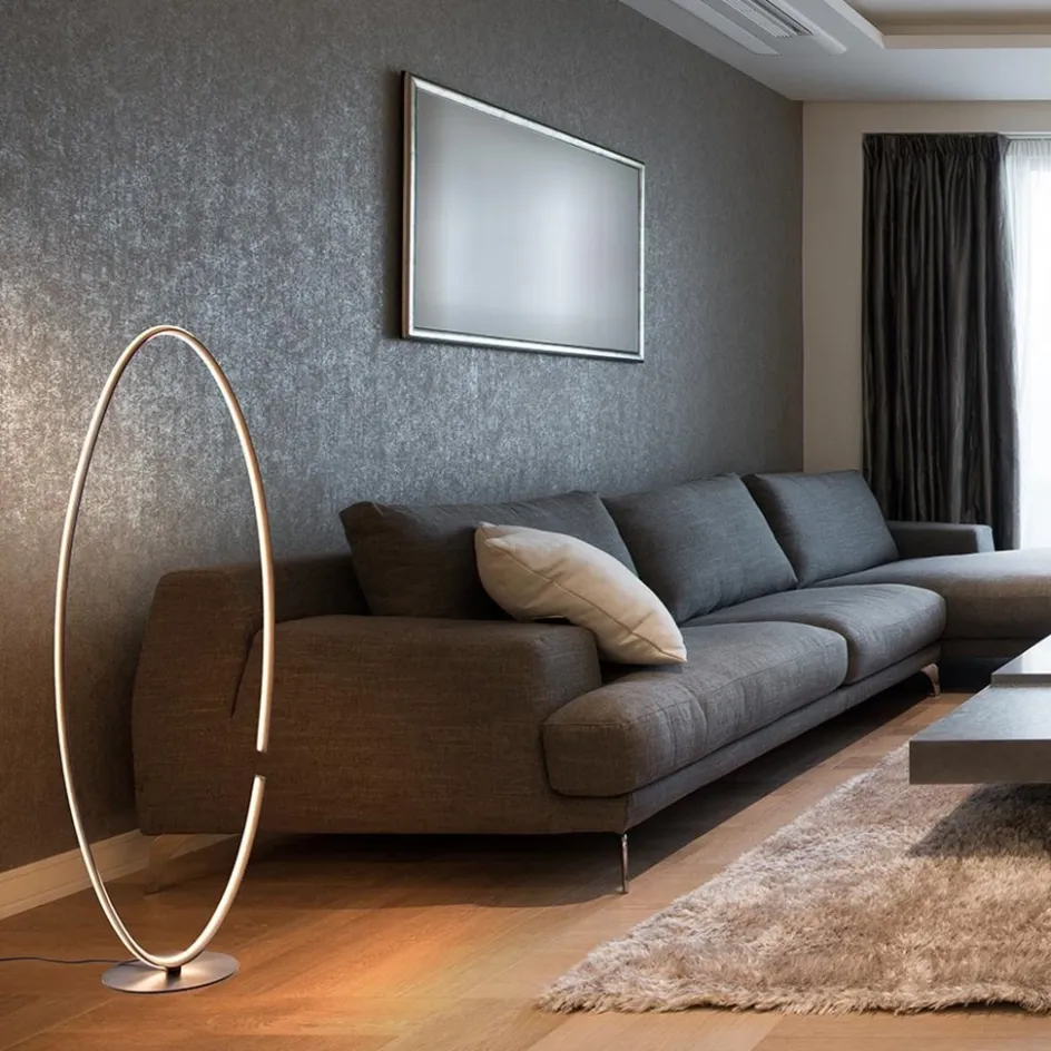 Ovale LED vloerlamp zwart inclusief dimmer>Straluma Hot