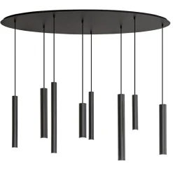 Ovale 8-lichts hanglamp tubes zwart metaal>Straluma Online