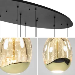Ovale 12-lichts LED hanglamp Golden Egg></noscript>Straluma Discount