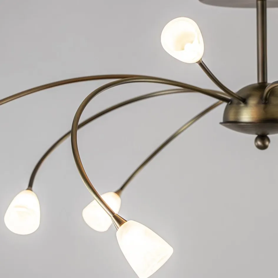 Ovale plafondlamp brons inclusief LED dim to warm>Straluma Hot