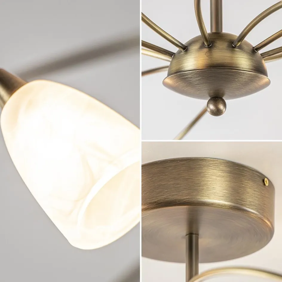 Ovale plafondlamp brons inclusief LED dim to warm>Straluma Hot