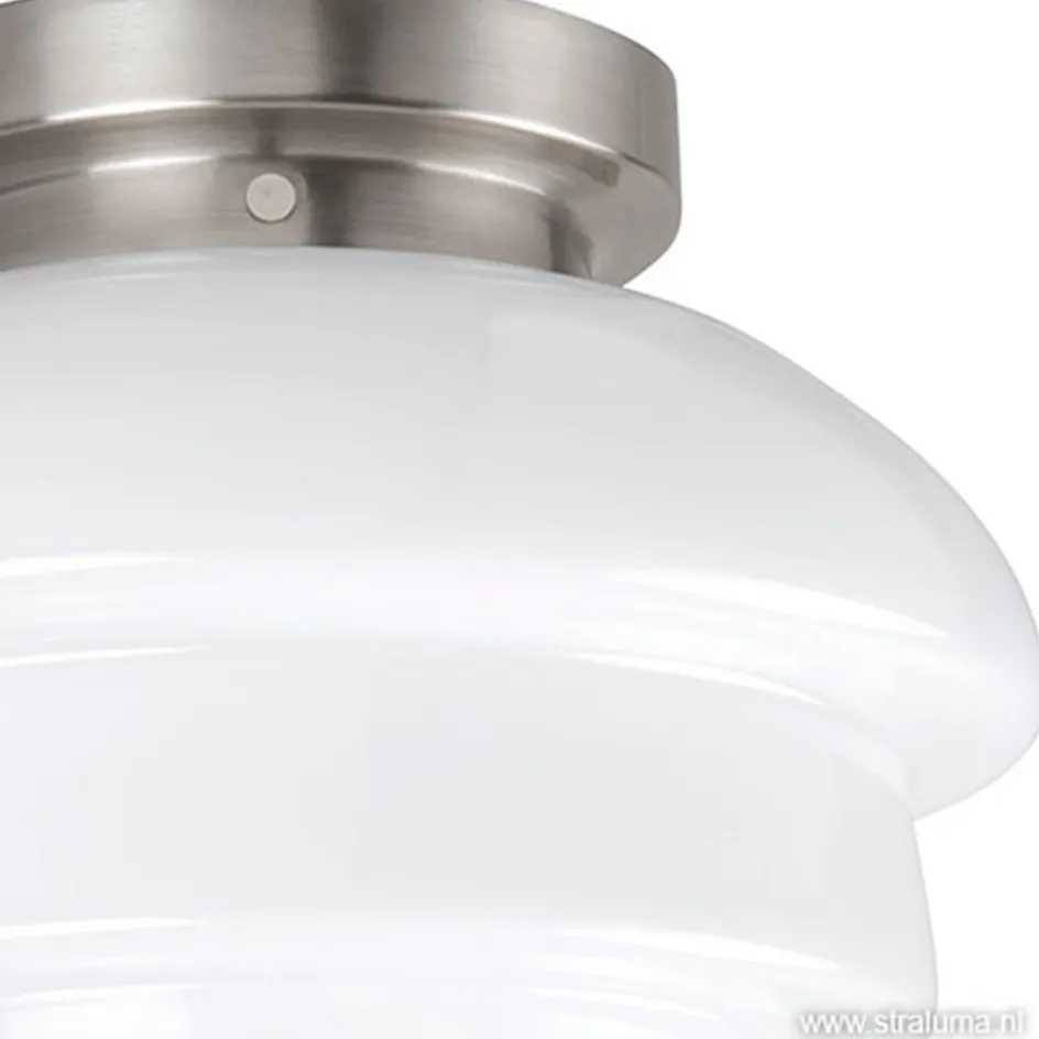 Plafondl. nikkel wit glas, keuken-hal>Straluma Best