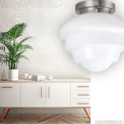 Plafondl. nikkel wit glas, keuken-hal><noscript><img width=