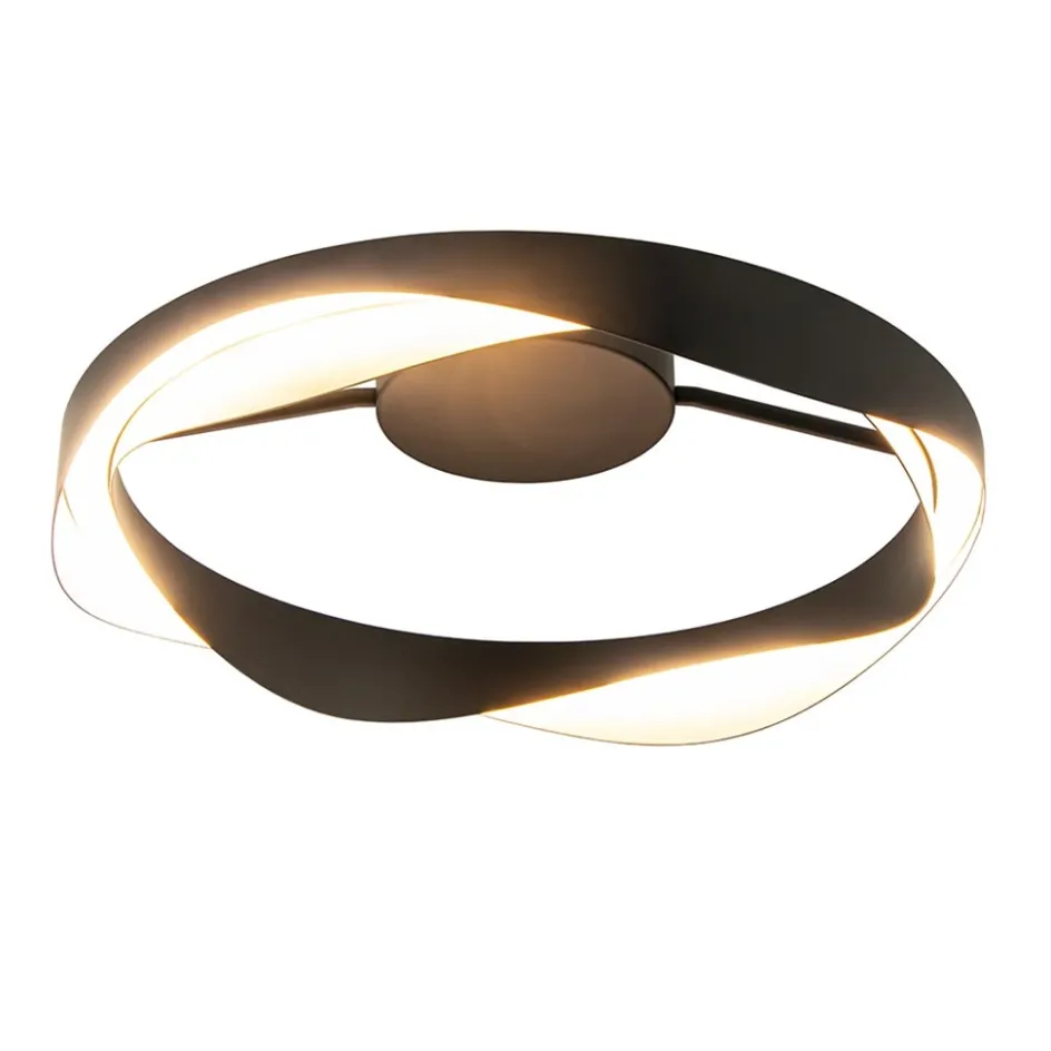 Plafondlamp Ascoli ring zwart/matgoud>Straluma Online