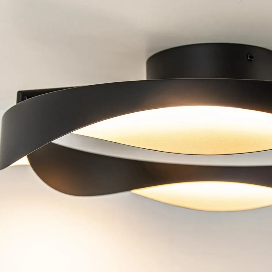 Plafondlamp Ascoli ring zwart/matgoud>Straluma Online