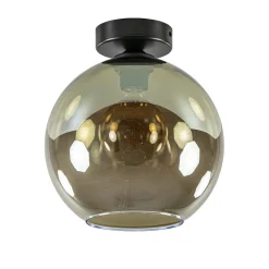 Plafondlamp Bella zwart+smoke glas 25cm>Straluma Hot