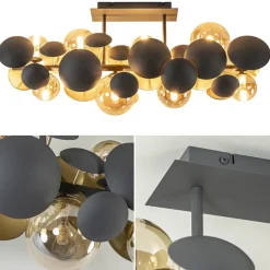 Plafondlamp Bubble 8l 76cm amber/grijs><noscript><img width=