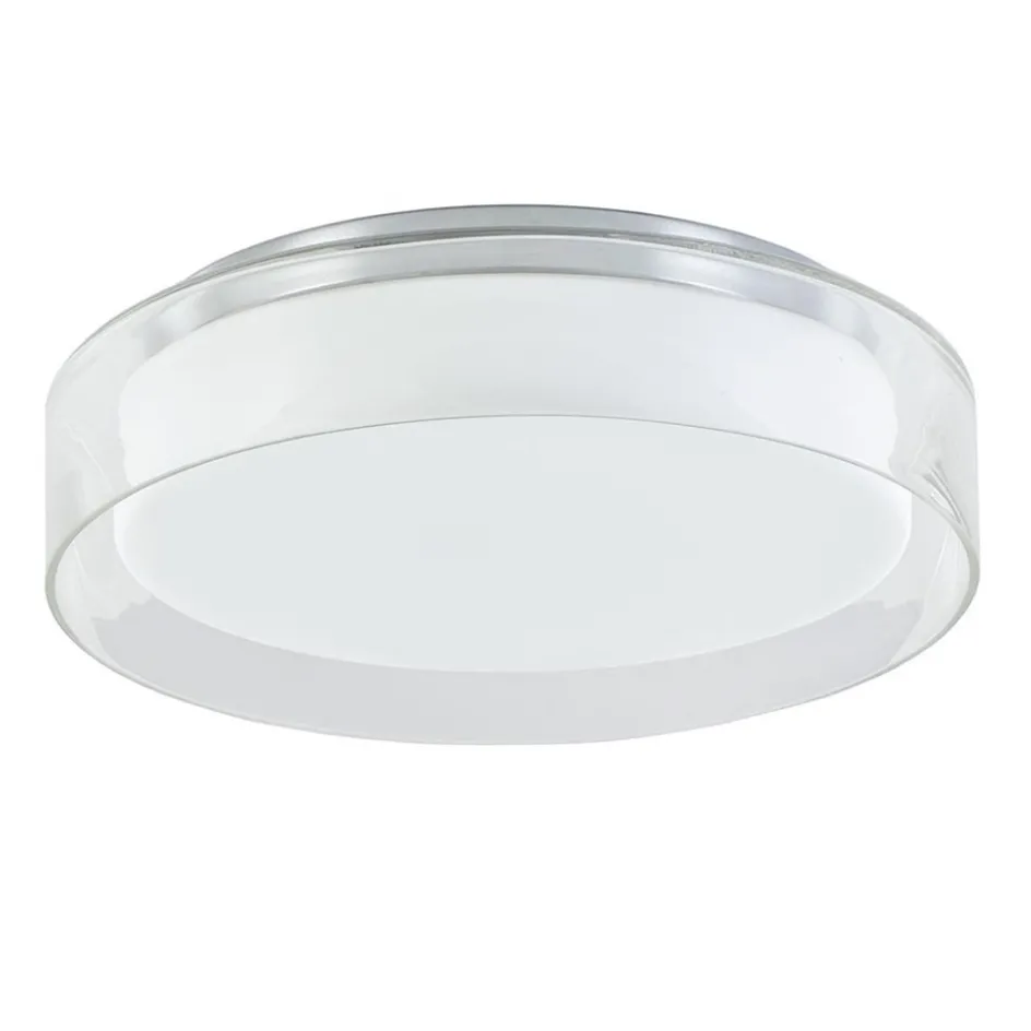 Plafondlamp chroom/clear IP44 3-step dim>Straluma Online