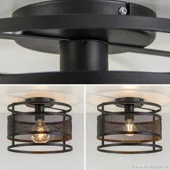 Plafondlamp cilinder gaas zwart><noscript><img width=