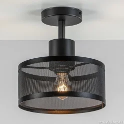 Plafondlamp cilinder geperforeerd zwart>Straluma Best