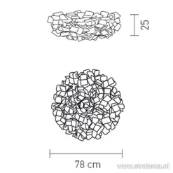 **Plafondlamp Clizia 78cm fumé></noscript>Straluma Online