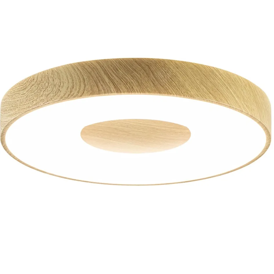 Plafondlamp Coin 50 hout + remote CCT>Straluma New