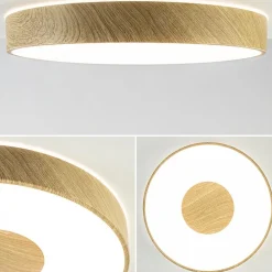 Plafondlamp Coin 50 hout + remote CCT><noscript><img width=