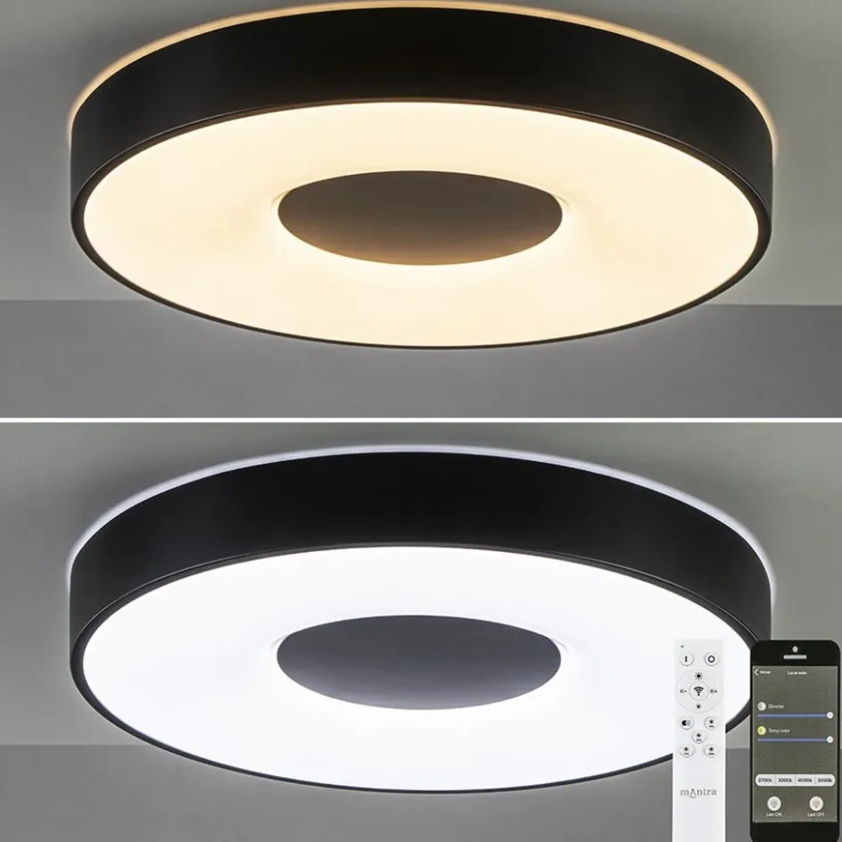 Plafondlamp Coin rond 50cm zwart CCT>Straluma Online