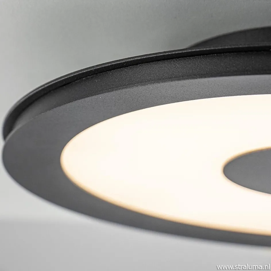 **Plafondlamp disc 32cm zwart 3-step dim>Straluma Online