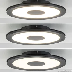**Plafondlamp disc 32cm zwart 3-step dim><noscript><img width=