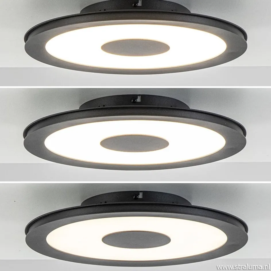 **Plafondlamp disc 32cm zwart 3-step dim>Straluma Online