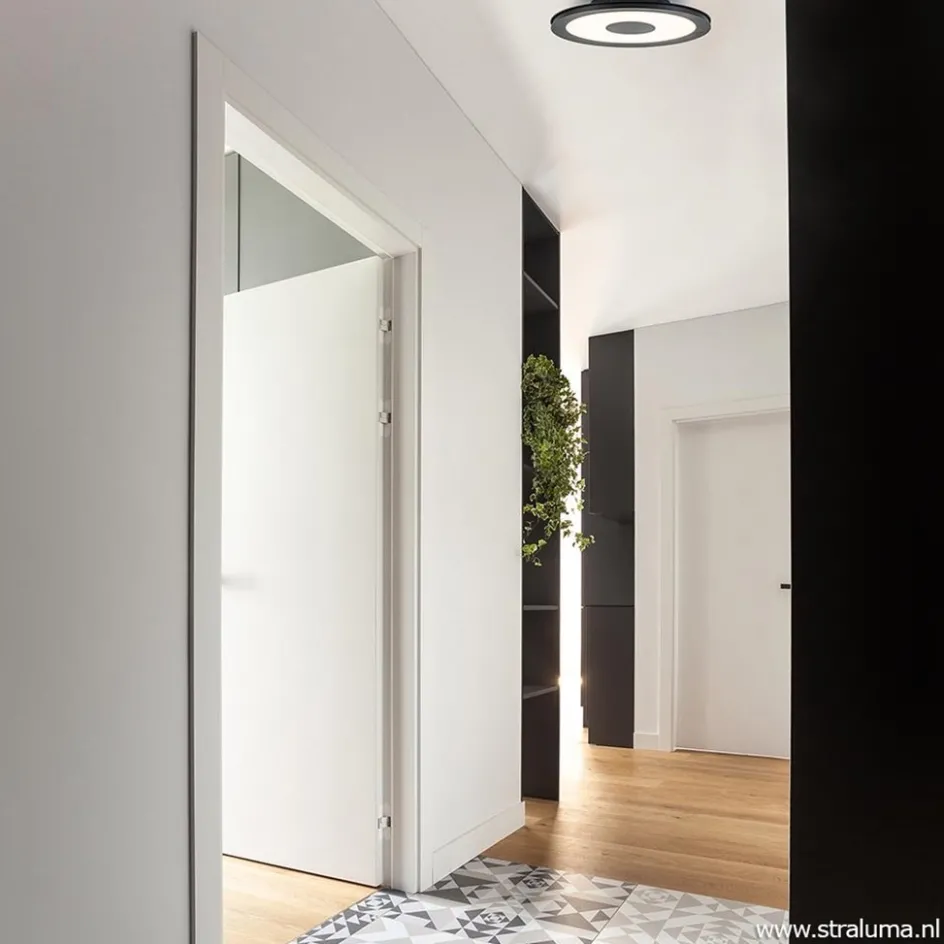 **Plafondlamp disc 32cm zwart 3-step dim>Straluma Online