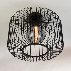 Plafondlamp draad cilinder zwart 28cm>Straluma