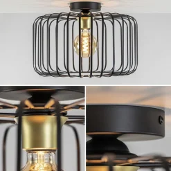 Plafondlamp draad cilinder zwart/brons></noscript>Straluma New