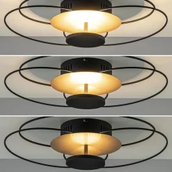 Plafondlamp Fiore zwart/goud 3-step dim><noscript><img width=