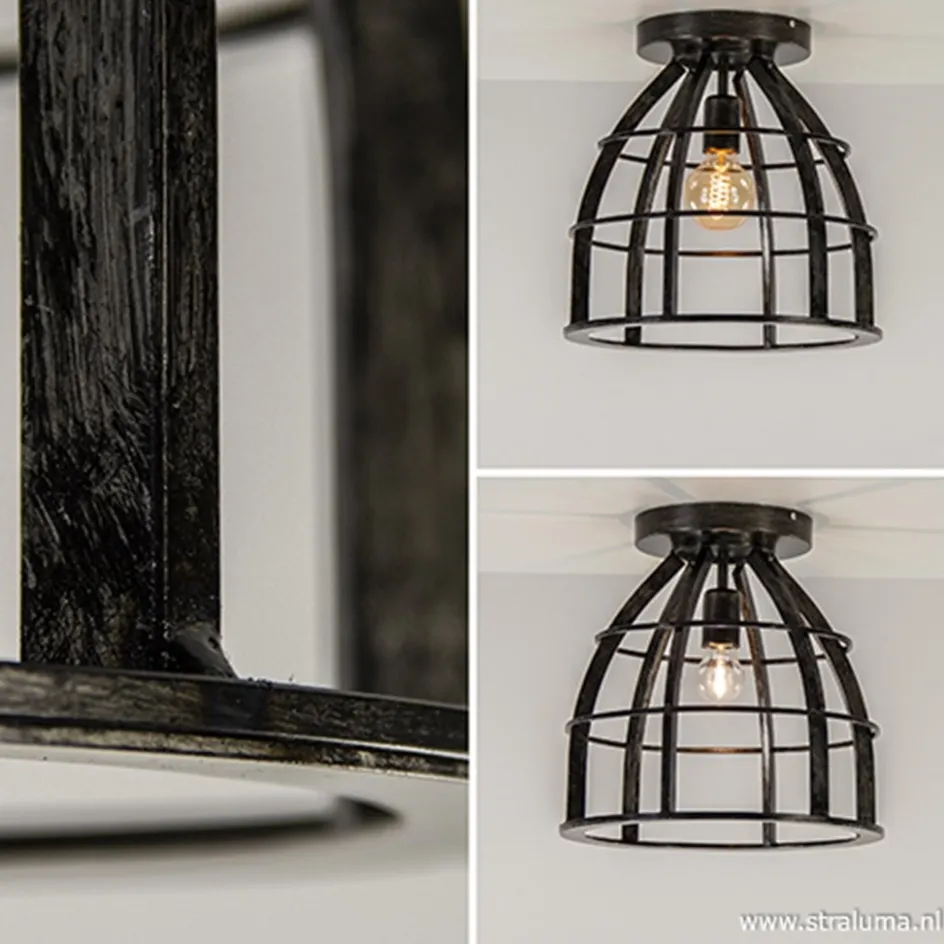 Plafondlamp frame zwart industrieel>Straluma Clearance