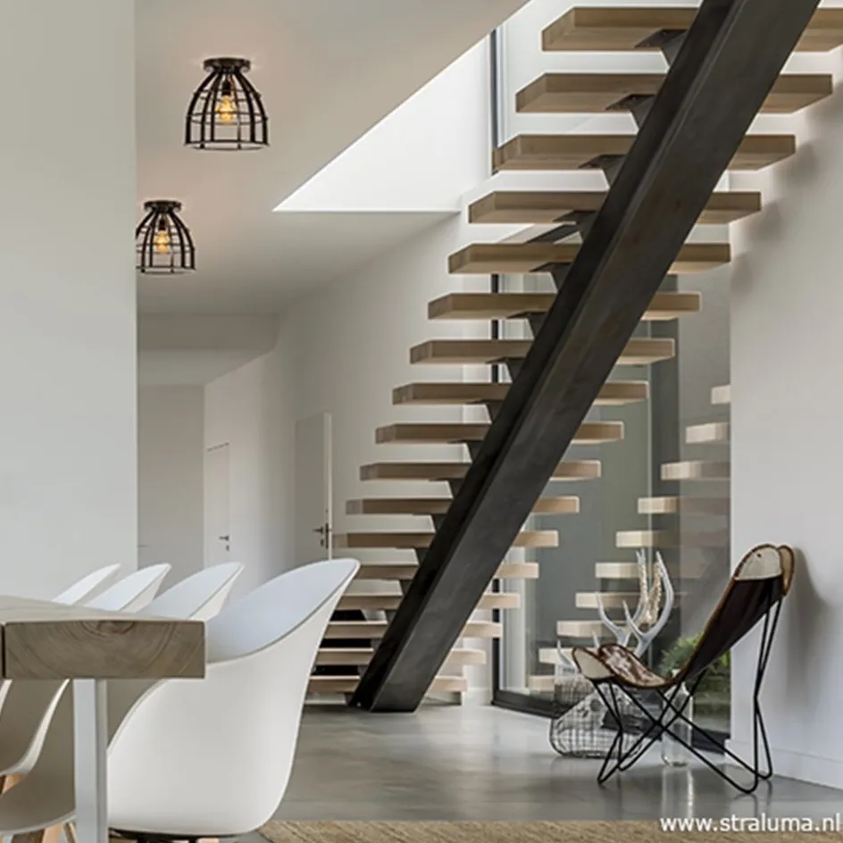 Plafondlamp frame zwart industrieel>Straluma Clearance