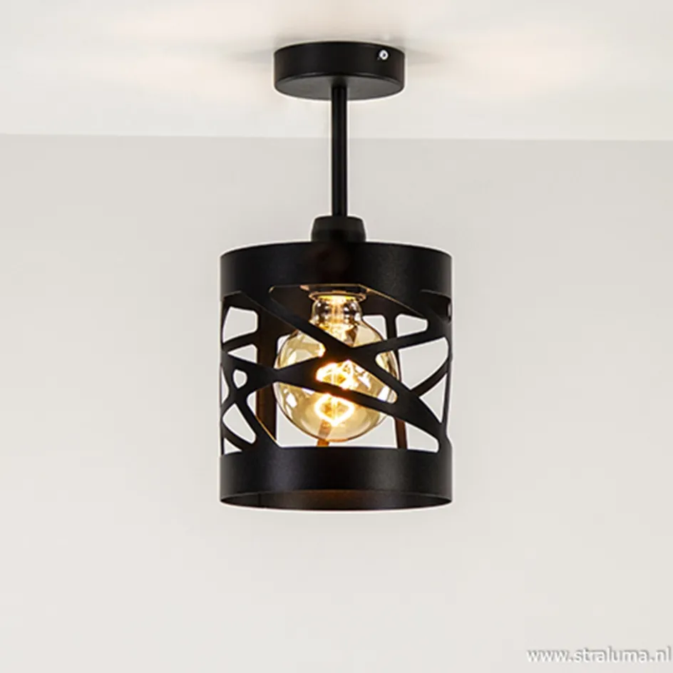 Plafondlamp Frez zwart metaal>Straluma Hot