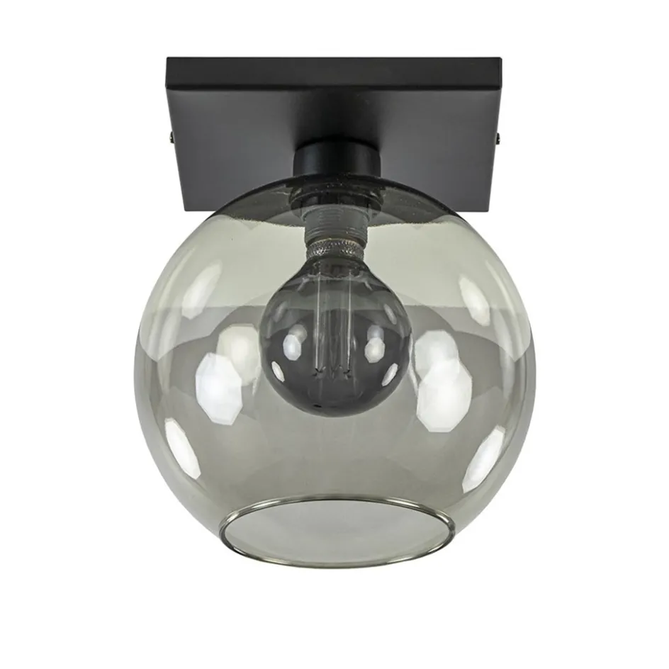 Plafondlamp Globe 25 vierkant zwart/smoke>Straluma Discount