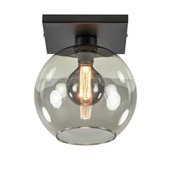 Plafondlamp Globe 25 vierkant zwart/smoke&gt;Straluma Discount