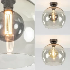 Plafondlamp globe smoke glas 30cm><noscript><img width=