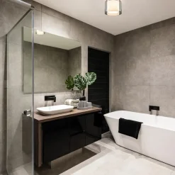 Plafondlamp Ice 23cm zwart/smoke IP44><noscript><img width=