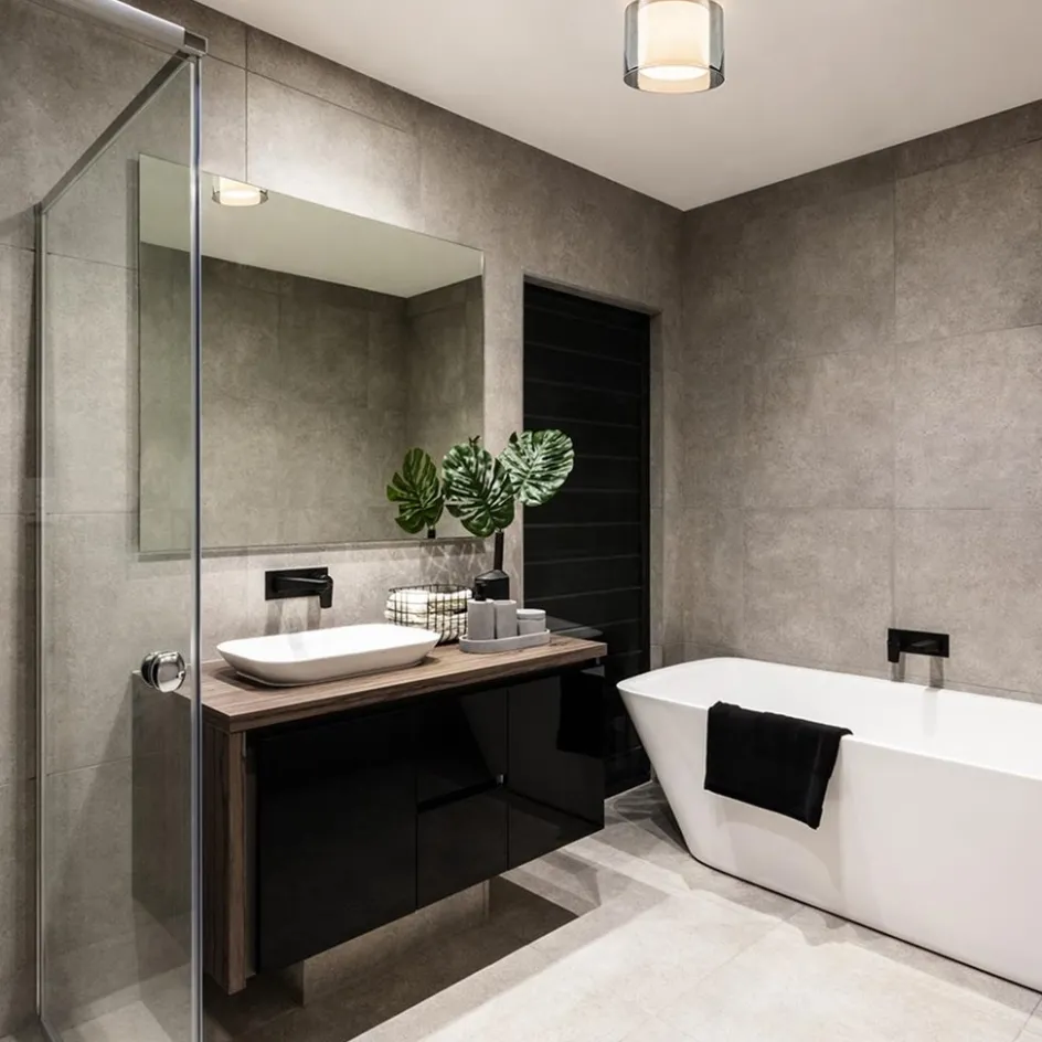 Plafondlamp Ice 23cm zwart/smoke IP44>Straluma Discount