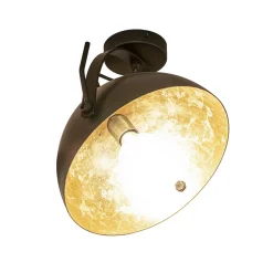 Plafondlamp koepel 30 cm gunmetal/goldleaf&gt;Straluma Online