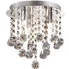 Plafondlamp kristal bollen + chroom 22cm>Straluma New