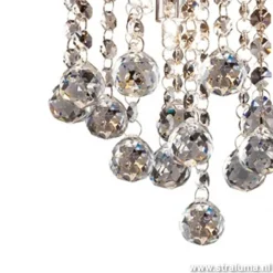 Plafondlamp kristal bollen + chroom 22cm>Straluma New