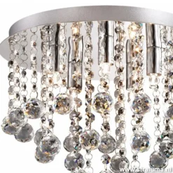 Plafondlamp kristal bollen + chroom 31cm>Straluma Clearance