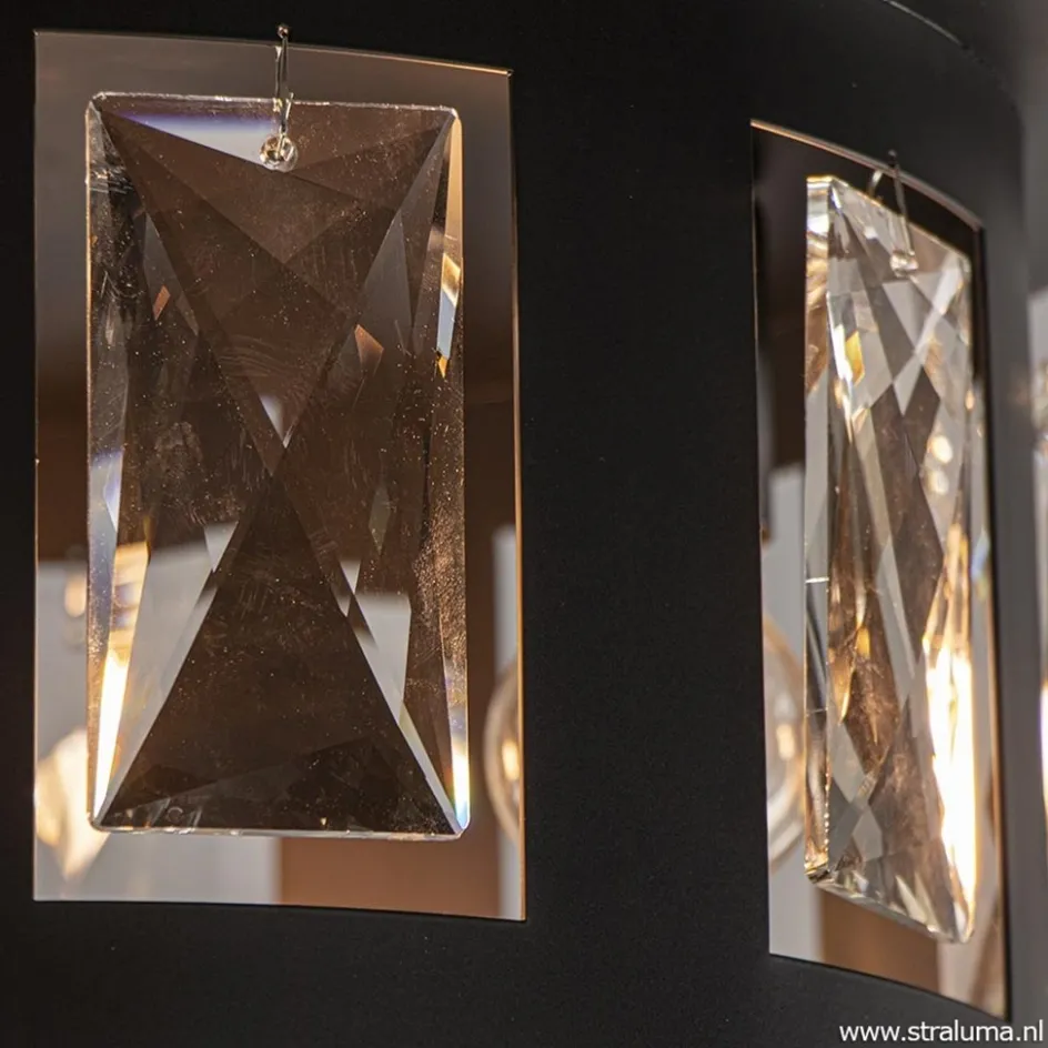 Plafondlamp Kristall Black met pegels>Straluma