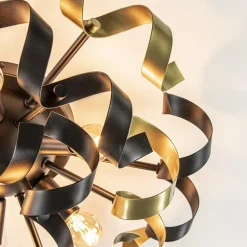 Plafondlamp Krul zwart/goud><noscript><img width=