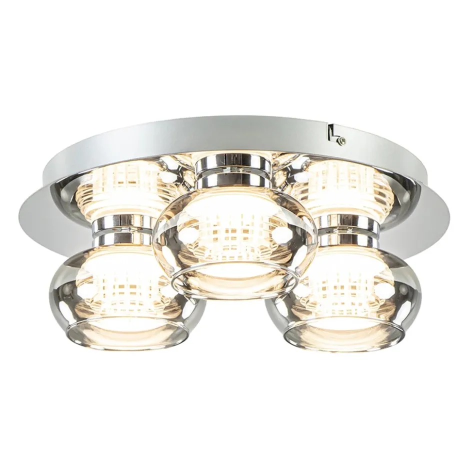 Plafondlamp 3-L chroom/smoke 3-step dim.>Straluma Best